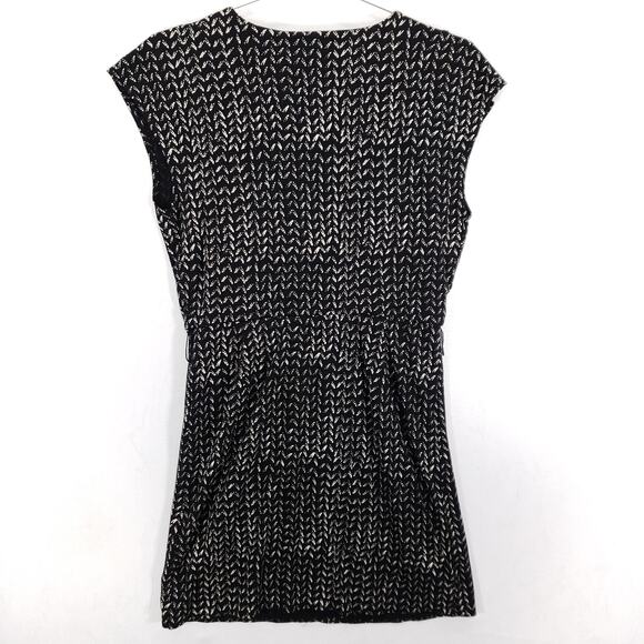 Ann Taylor LOFT Sheath Dress Womens Extra Small Petite Black White Geometric Top - Picture 5 of 7